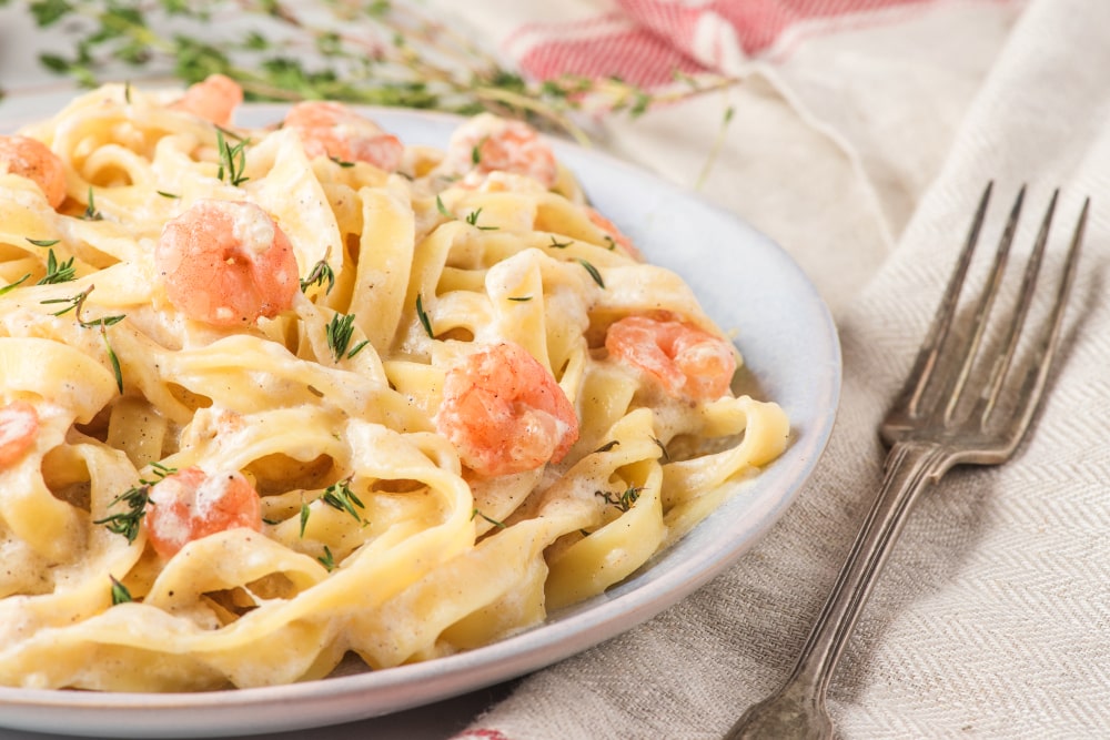 creamy shrimp alfredo