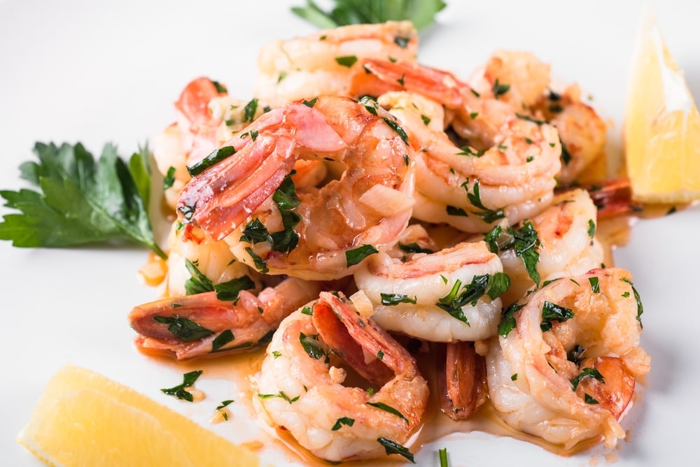 Argentine Red Shrimp with flavorful garlic butter sauce