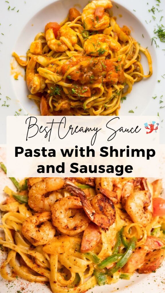 Creamy Shrimp Sausage and Fettuccine Pasta