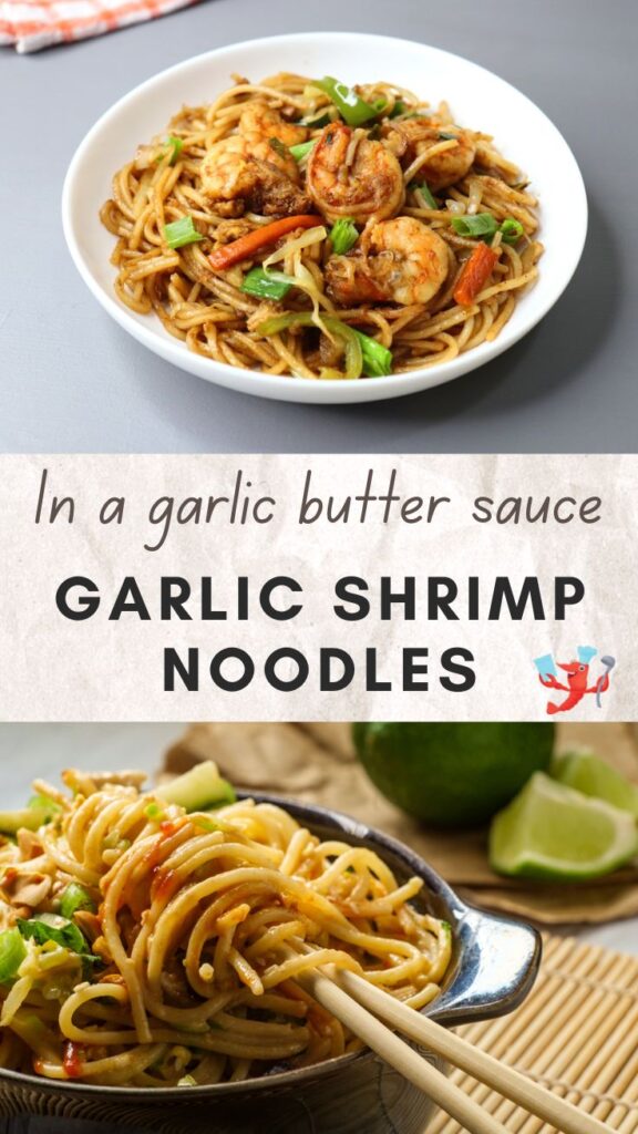 garlic shrimp noodles with butter sauce