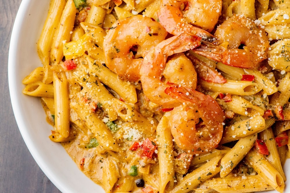 Healthy Cajun shrimp pasta