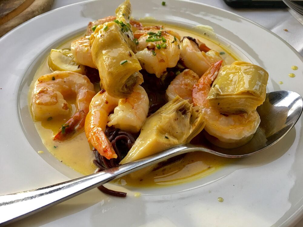 Shrimp Scampi with Artichokes