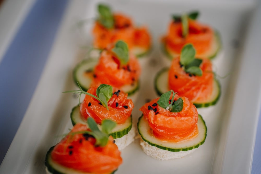 Chatelaine Smoked Salmon Rolls On Cucumber