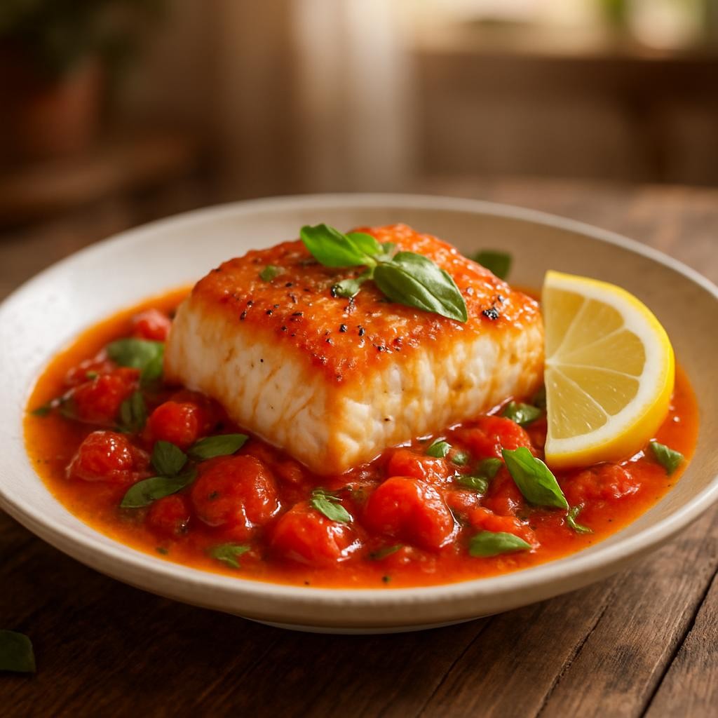 Seared-Cod-in-White-Wine-Tomato-Basil-Sauce