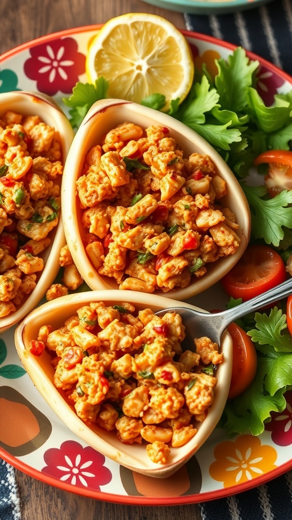 Baked Stuffed Crab Shells filled with crab meat and spices