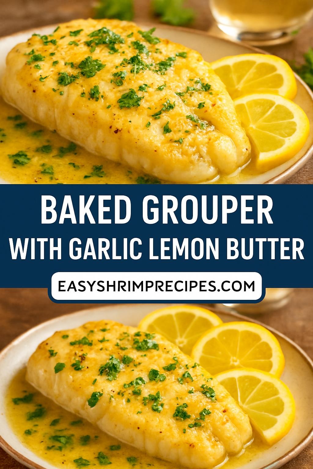 Baked Grouper with Garlic Lemon Butter