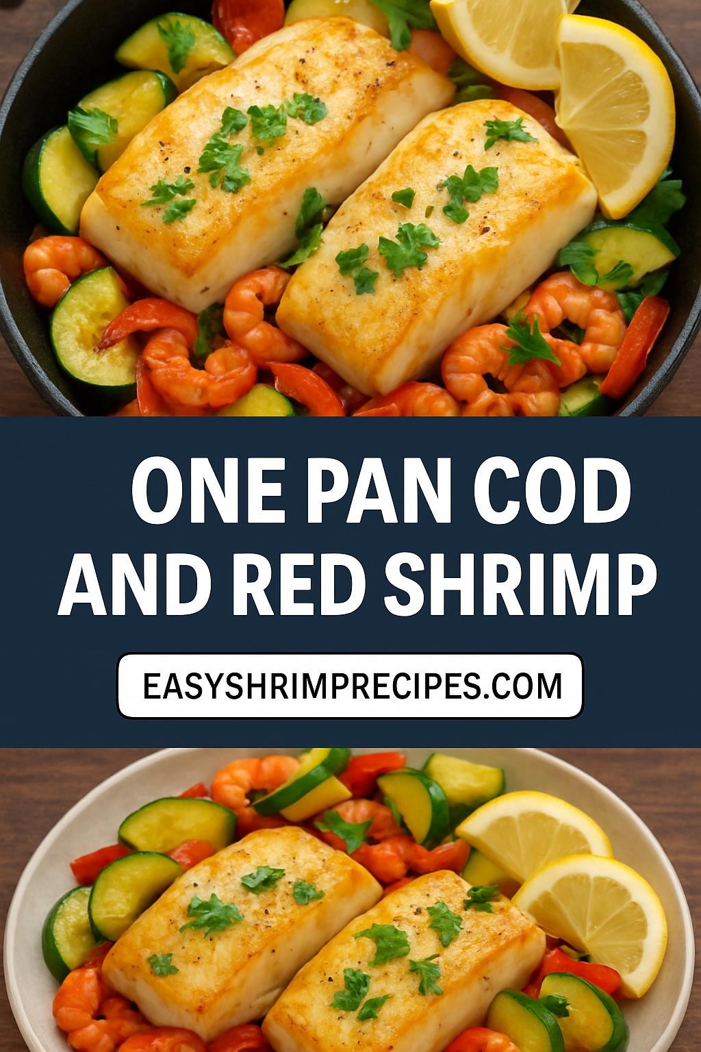 One Pan cod and red shrimp