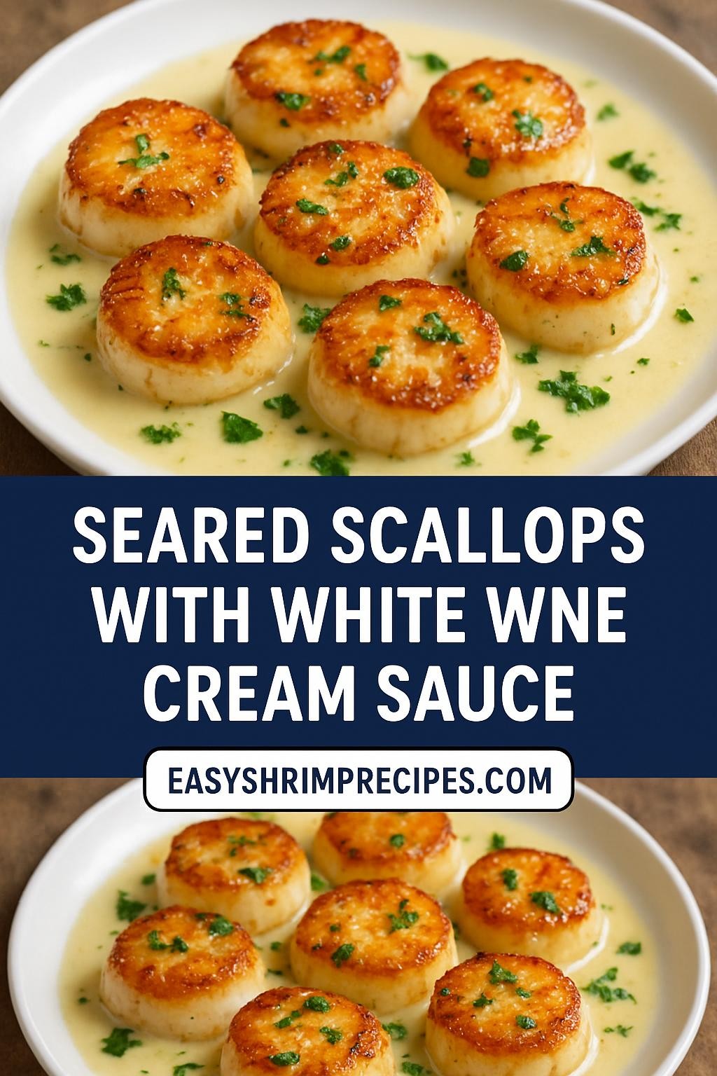 Seared Scallops with White Wine Cream Sauce