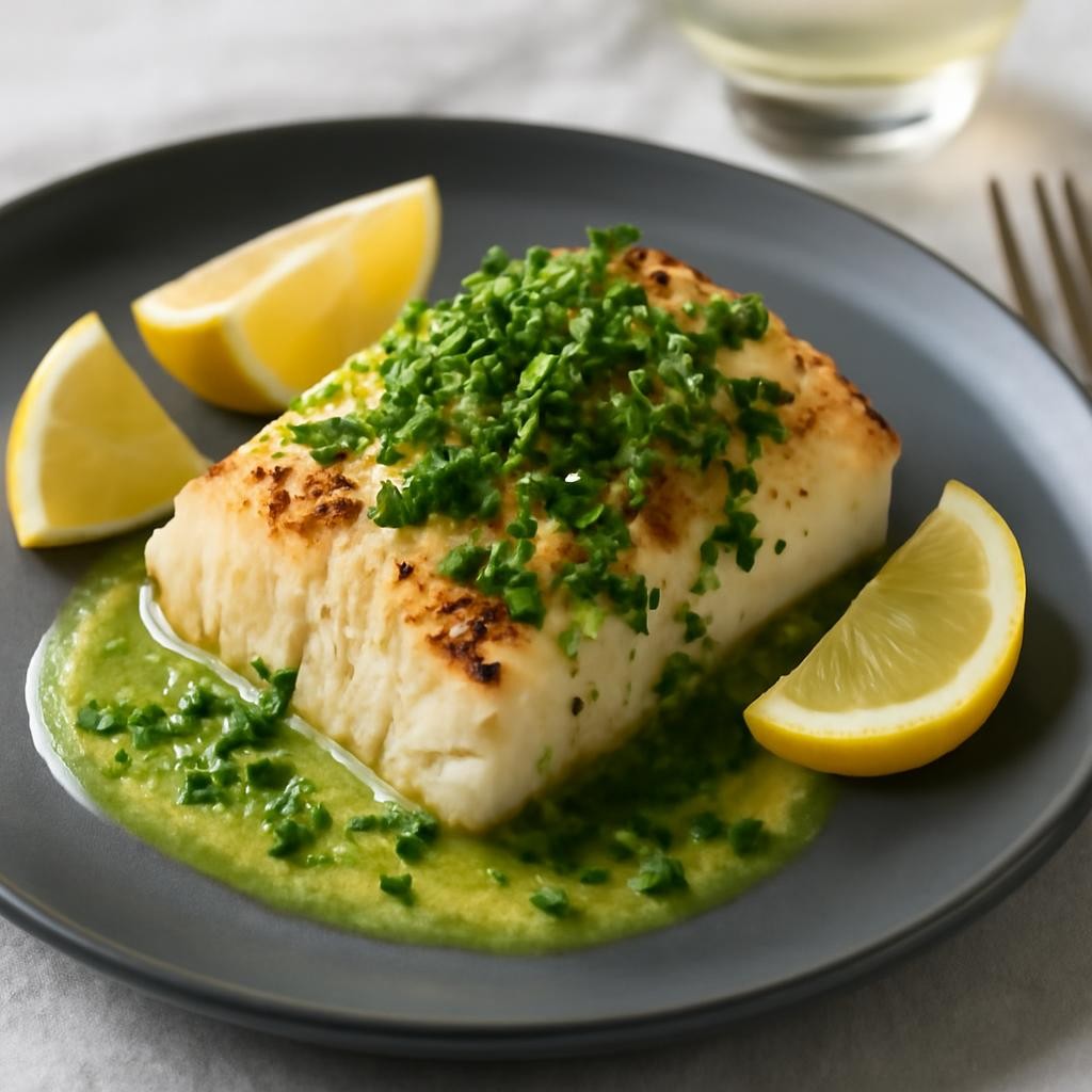 Broiled Cod with Lemon Butter Garlic Sauce