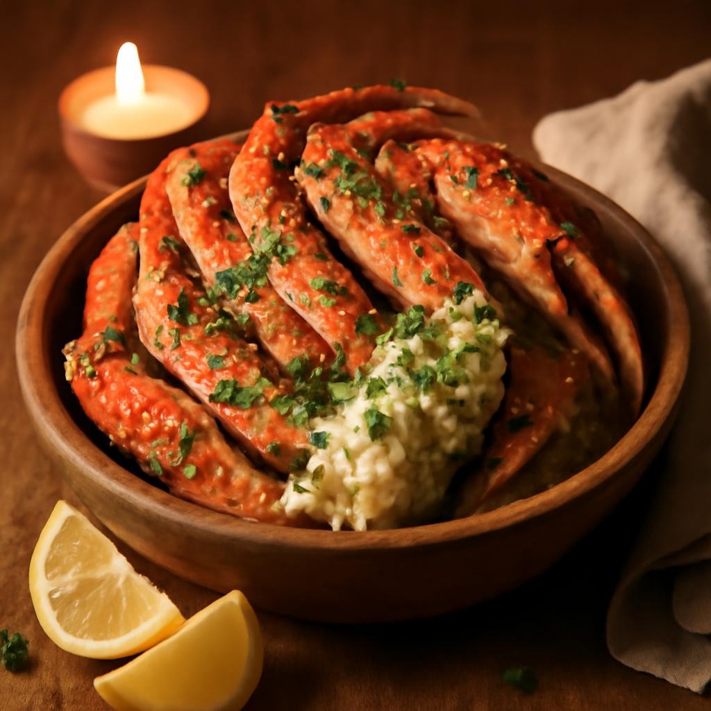 Garlic Butter Baked Crab Legs Recipe