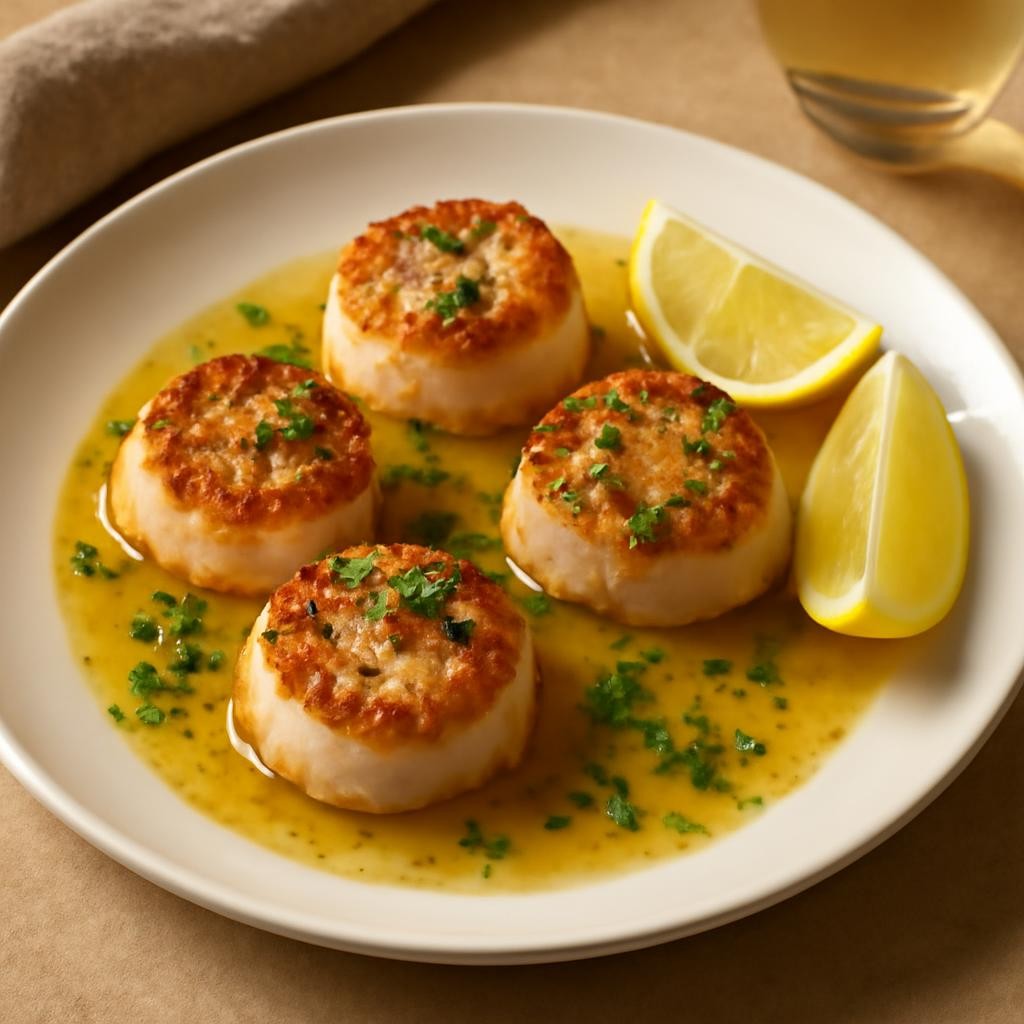 Seared Scallops with White Wine Cream Sauce