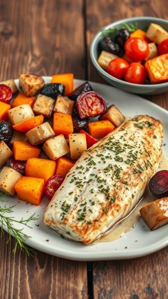 Herb-Crusted Catfish with Roasted Vegetables