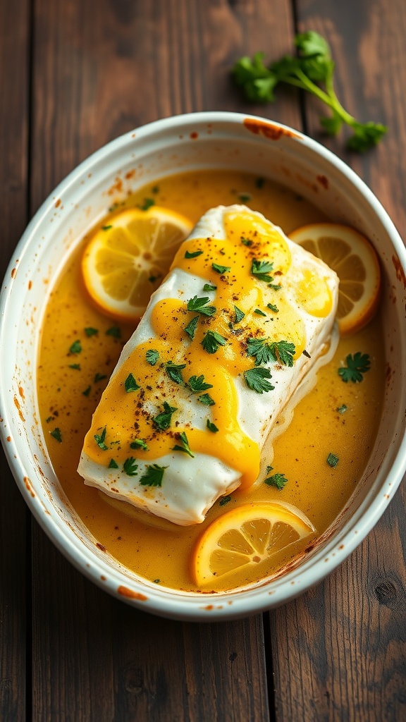 Delicious lemon garlic butter cod