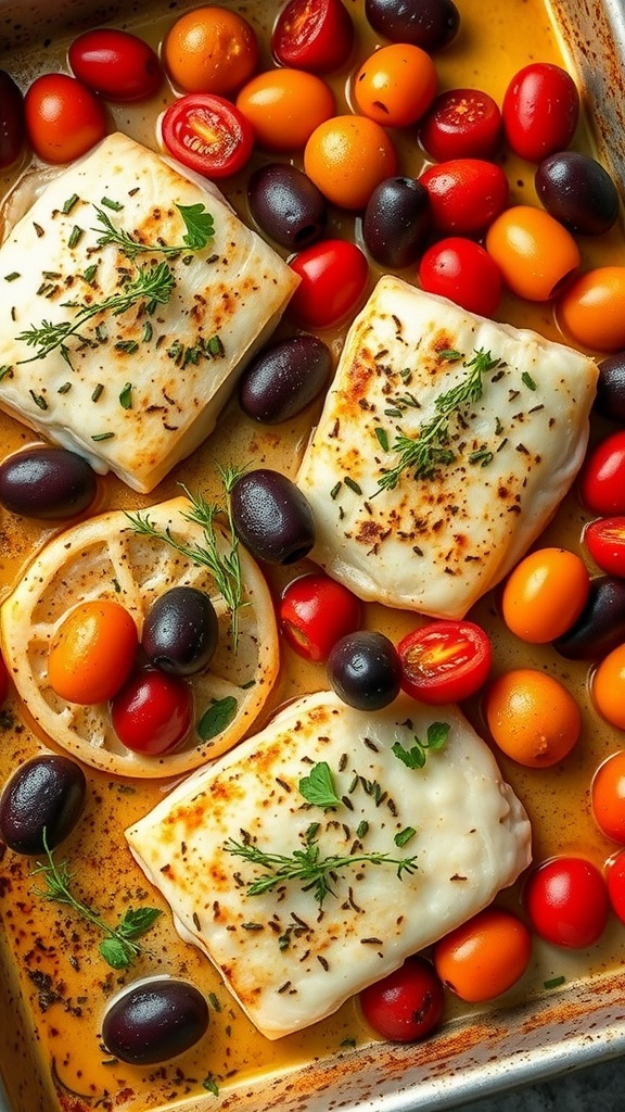 One-Pan Baked Cod with Tomatoes recipe ingredients and instructions
