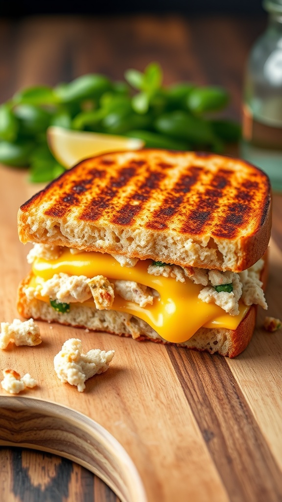 Tuna Melt Sandwich with Cheddar