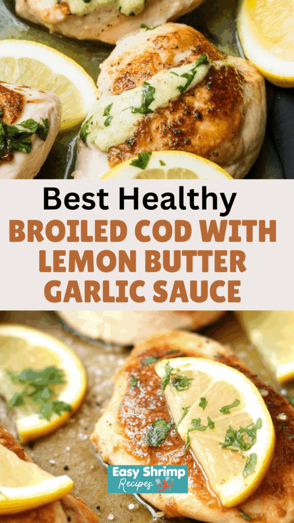 Broiled Cod with Lemon Butter Garlic Sauce Broiled Cod with Lemon Butter Garlic Sauce