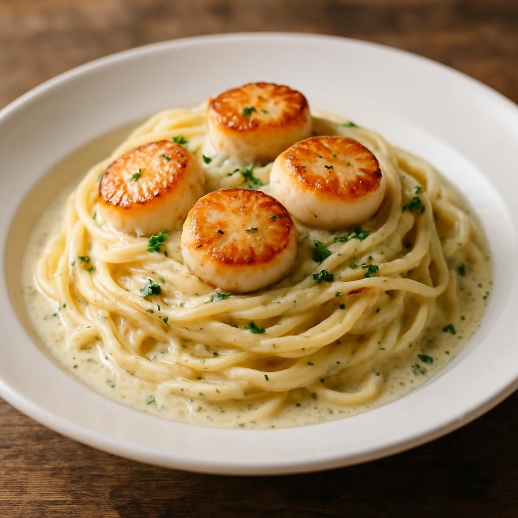 Creamy-Scallop-Linguine