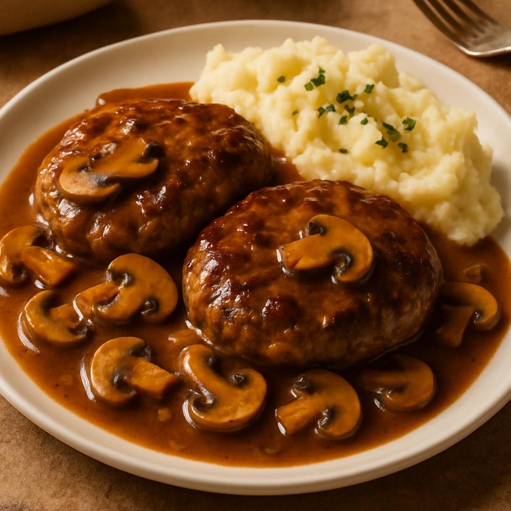 Salisbury-Steak-with-Mushroom-Gravy