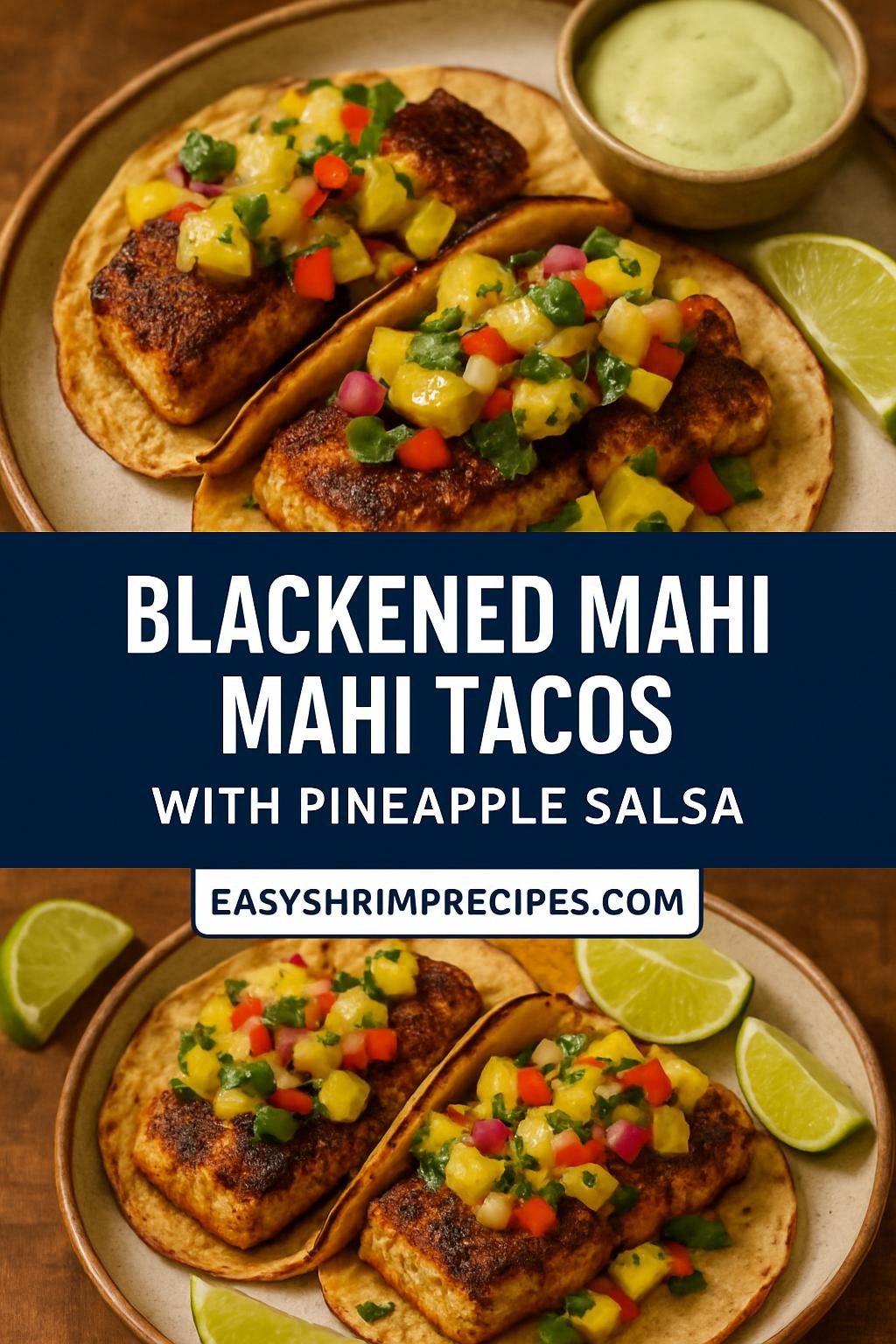Blackened Mahi Mahi Tacos with Pineapple Salsa