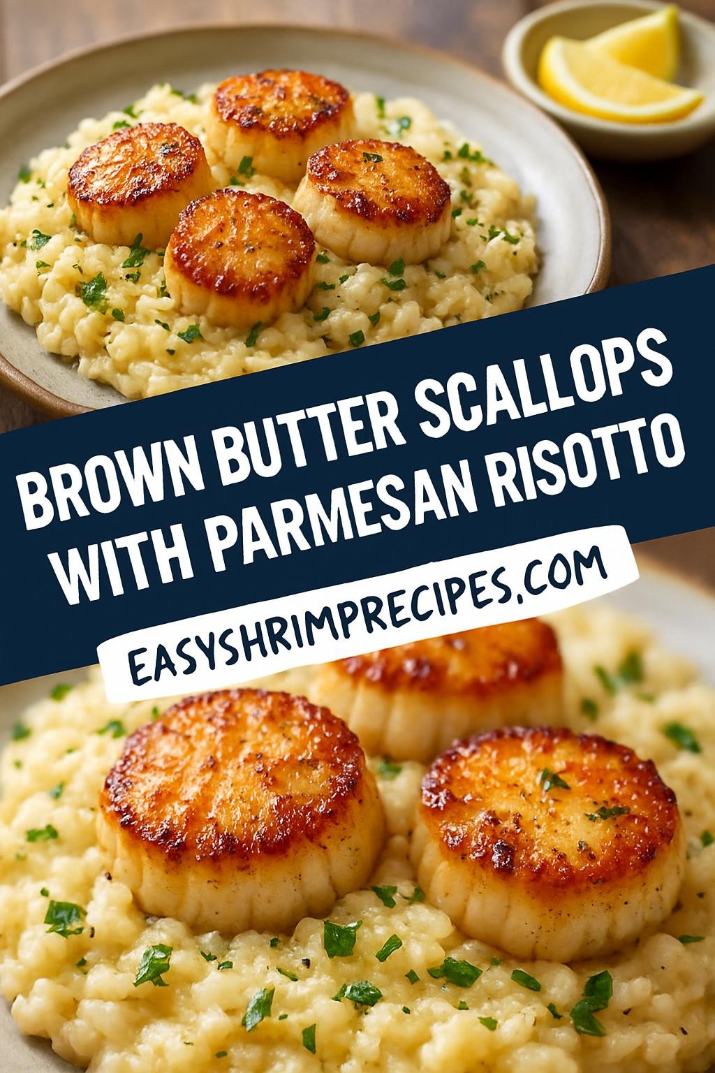 Brown Butter Scallops with Parmesan Risotto