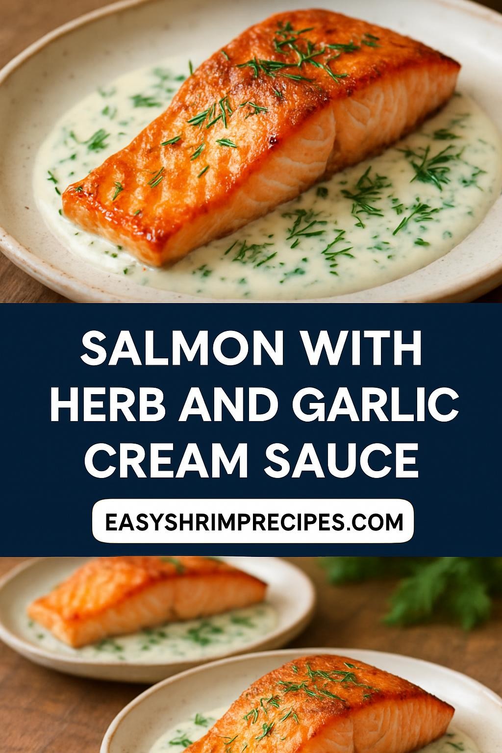 Salmon with Herb and Garlic Cream Sauce