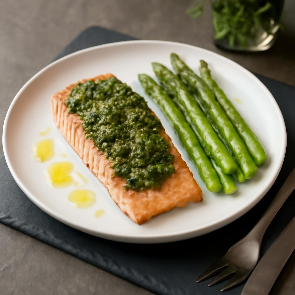 Baked Salmon with Pesto