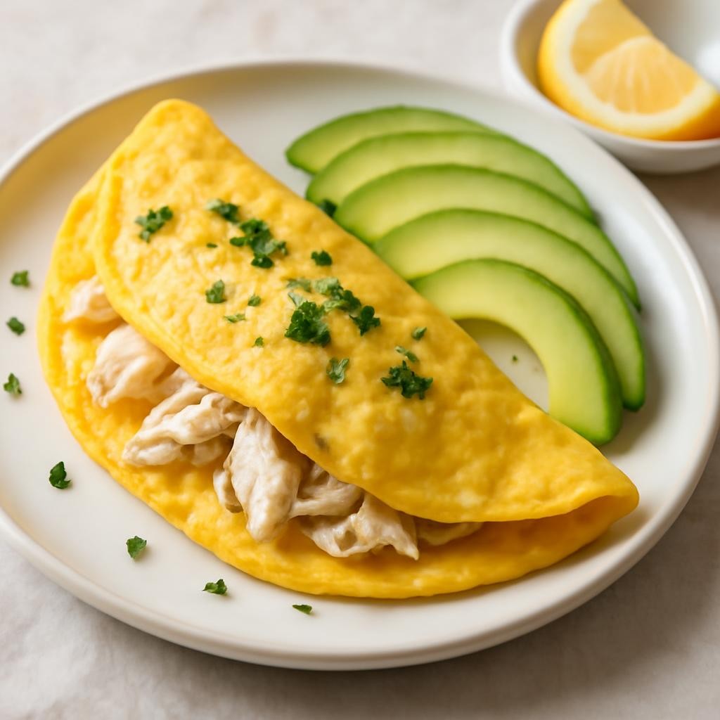 Crab Omelet with Avocado and Herbs