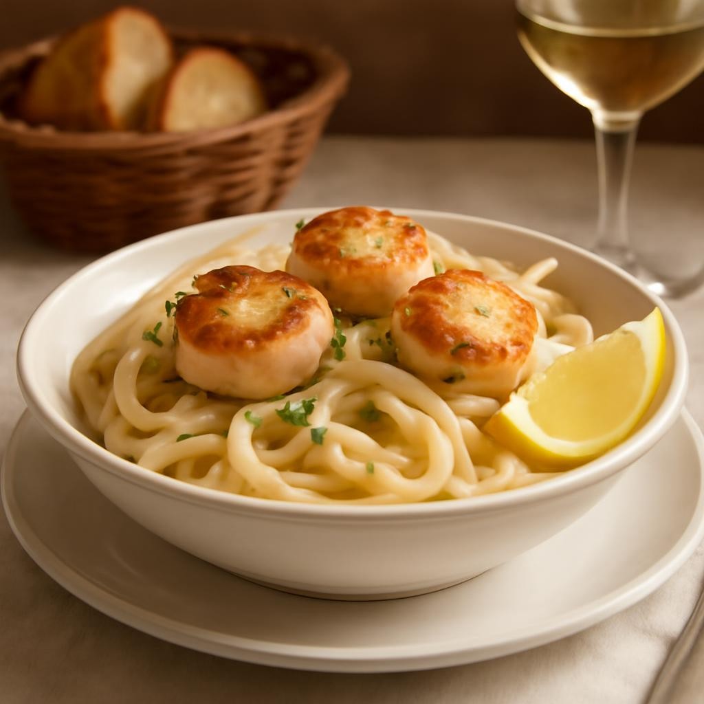 Creamy Scallop Linguine