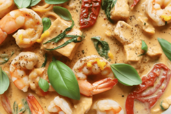 easy Creamy Shrimp and Scallops