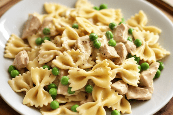 easy Creamy Tuna Pasta with Peas
