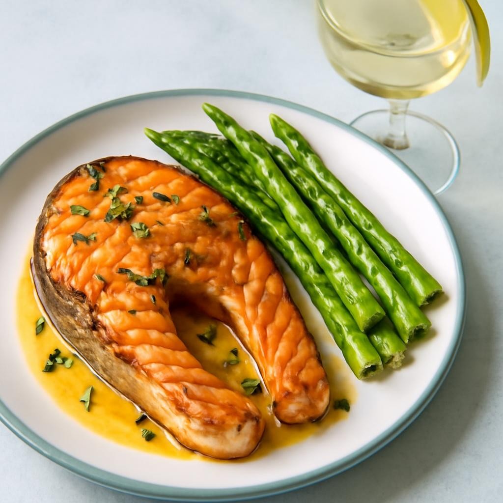 Garlic Butter Salmon Steak