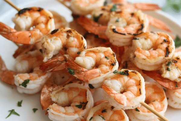 easy Lemon Garlic Grilled Shrimp Skewers