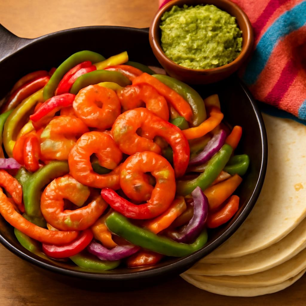 Skillet Shrimp Fajitas