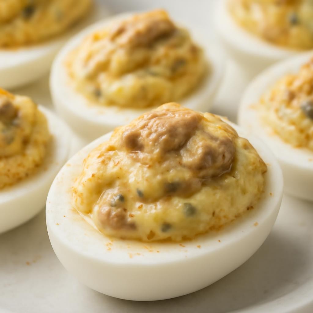 Cod Liver Deviled Eggs