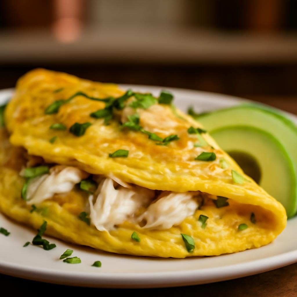 Crab Omelet with Avocado and Herbs