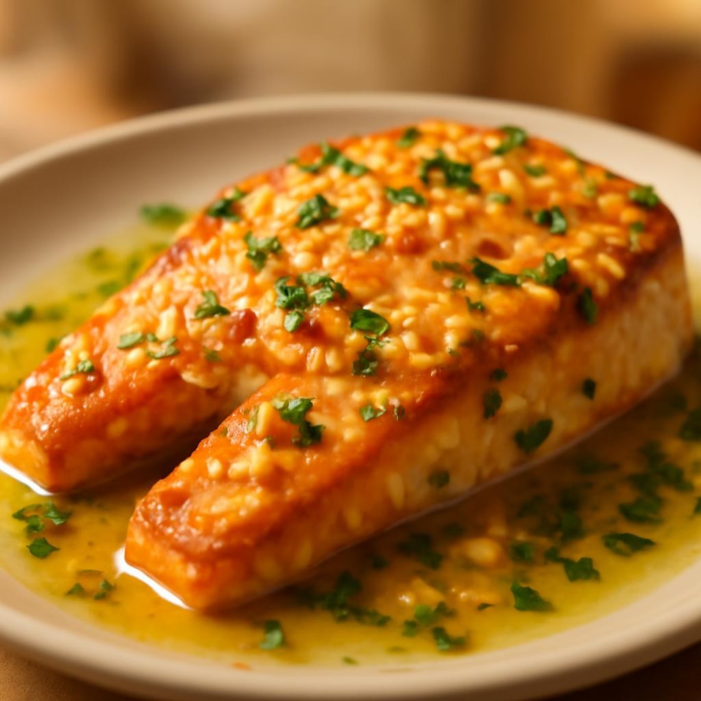 Garlic Butter Salmon Steak