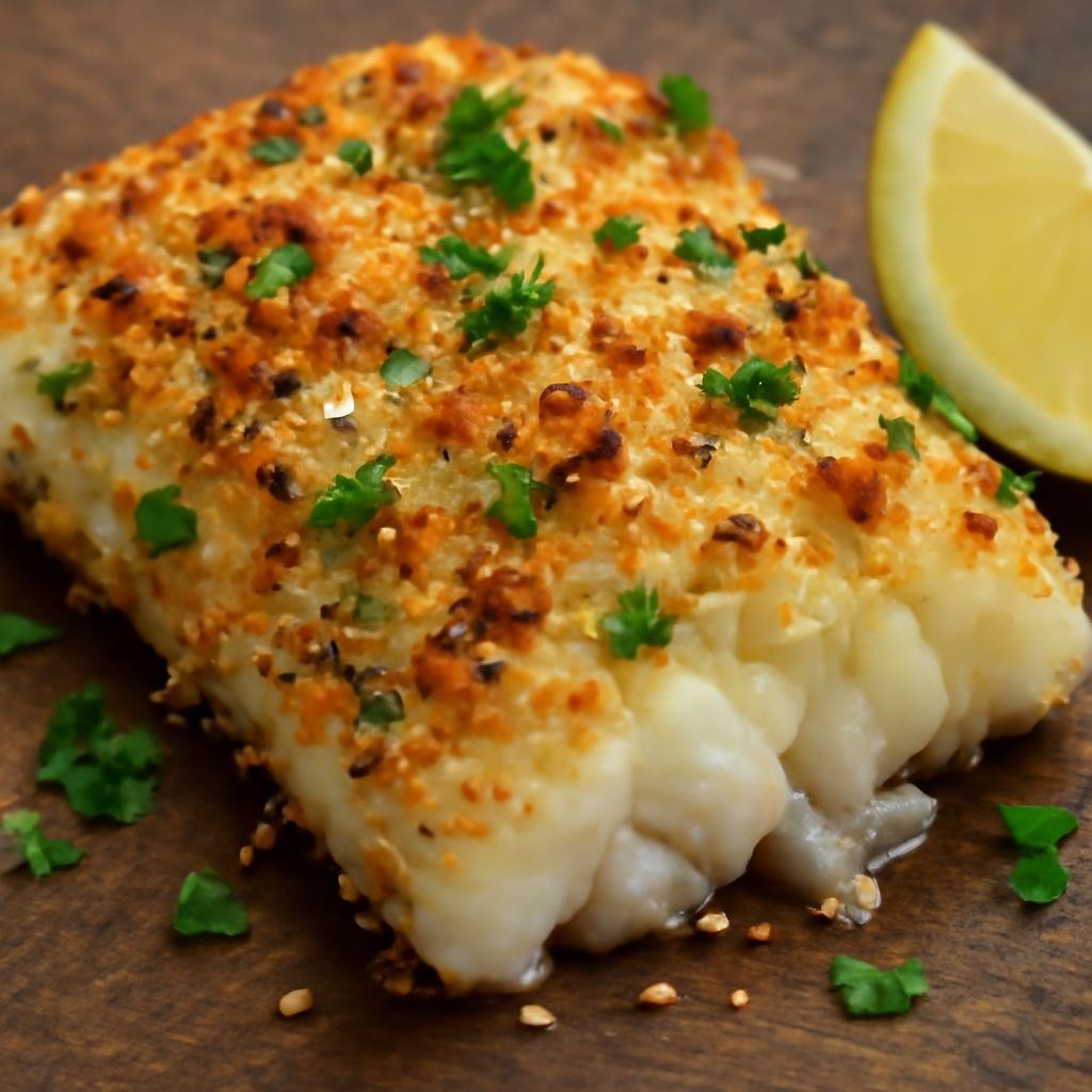 Garlic Crusted Cod Fish