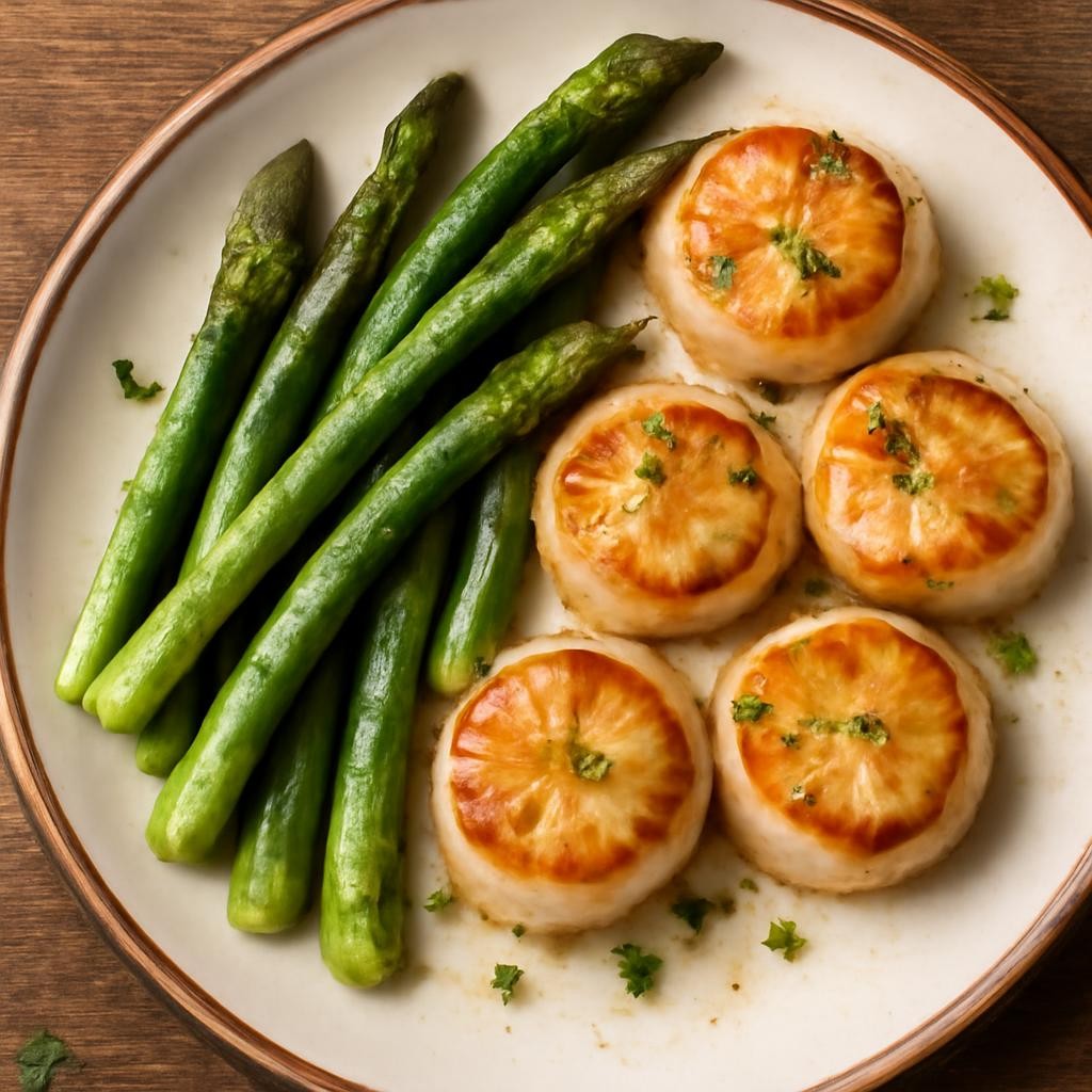Seared Scallops with Asparagus