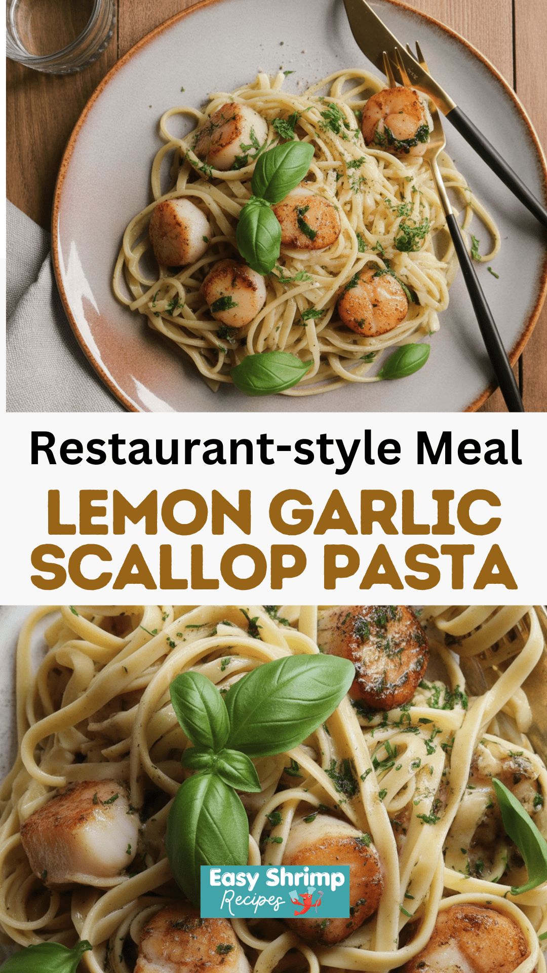 Lemon Garlic Scallop Pasta
