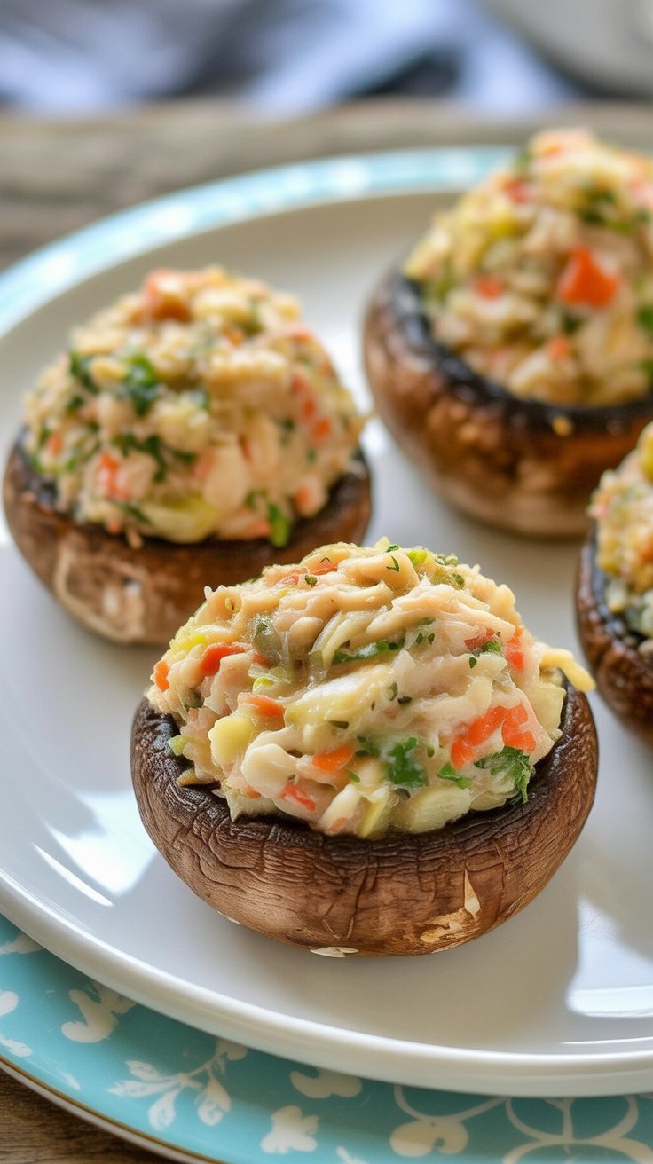 Creamy Crab Stuffed Mushrooms