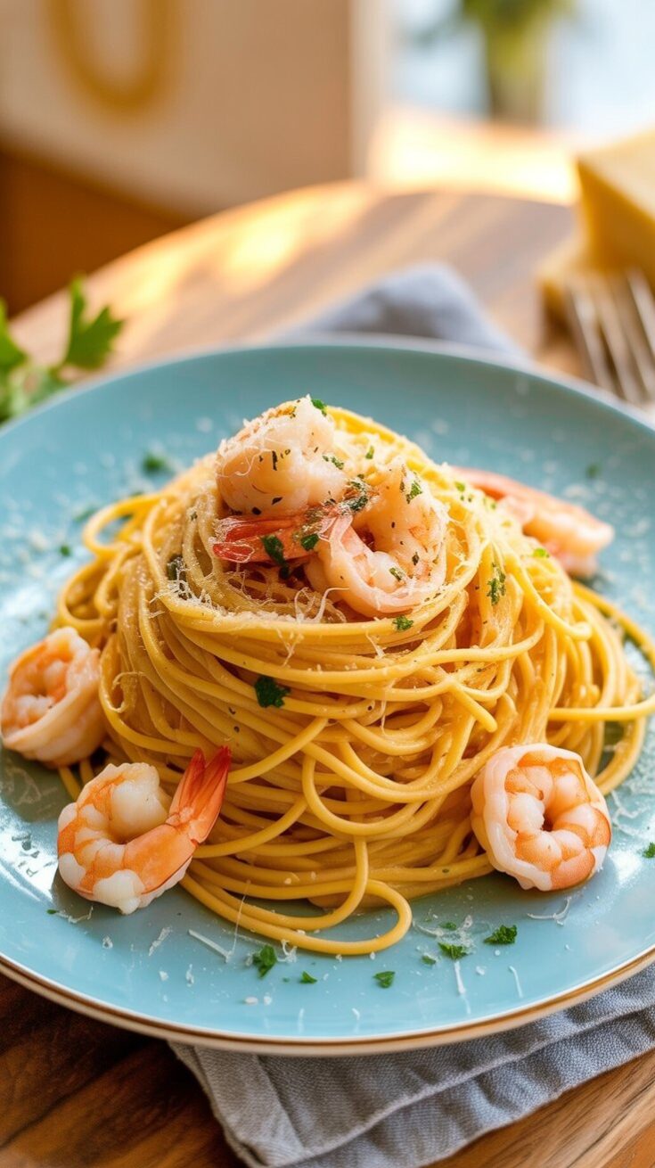 Garlic Shrimp Spaghetti