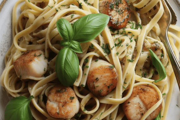 best Lemon Garlic Scallop Pasta