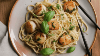 easy Lemon Garlic Scallop Pasta
