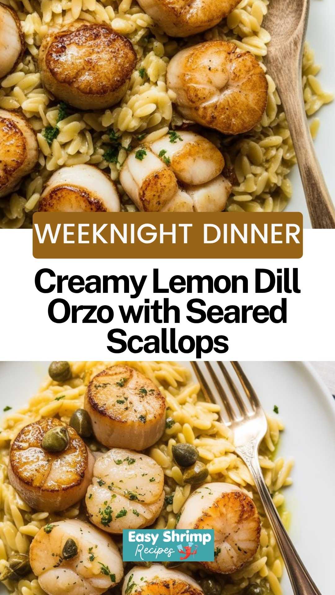 Creamy Lemon Dill Orzo with Seared Scallops