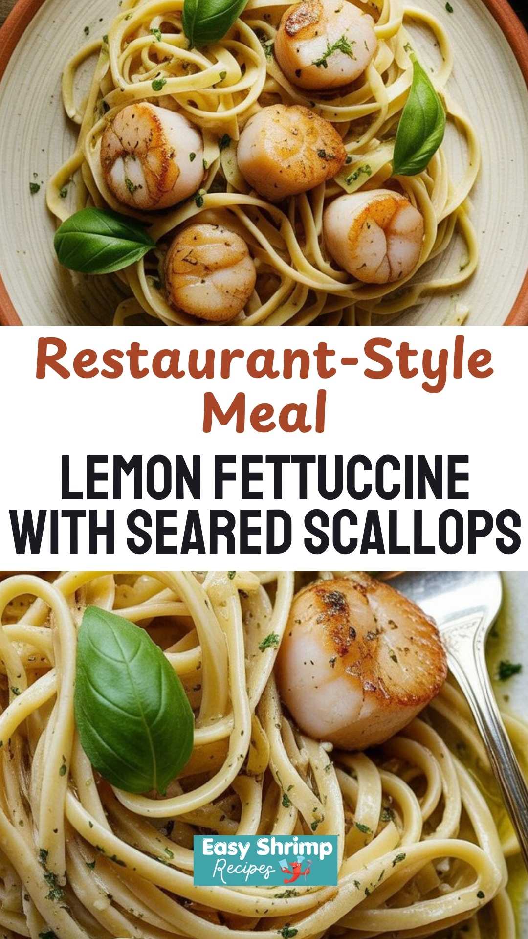 Lemon Fettuccine with Seared Scallops