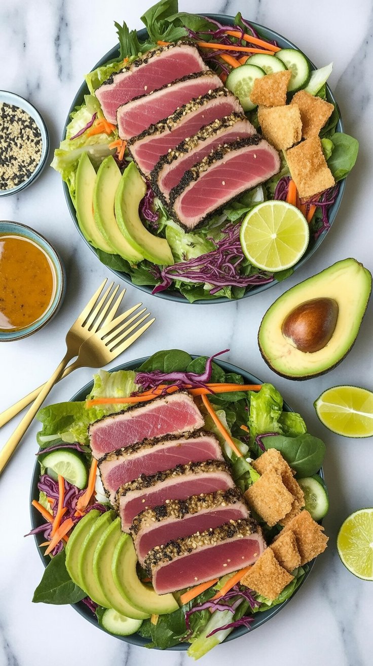 best Ahi Tuna Salad with Sesame Ginger Dressing