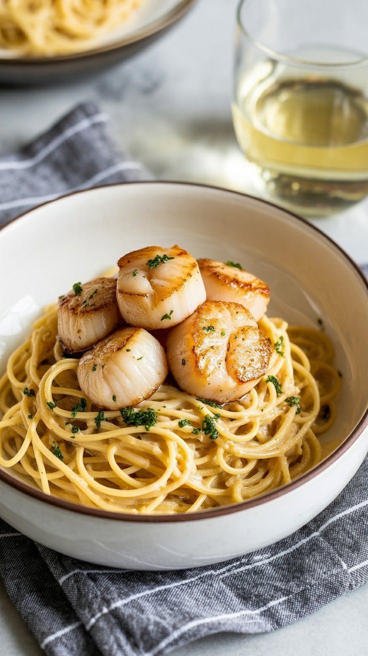 best Creamy Bay Scallop Spaghetti