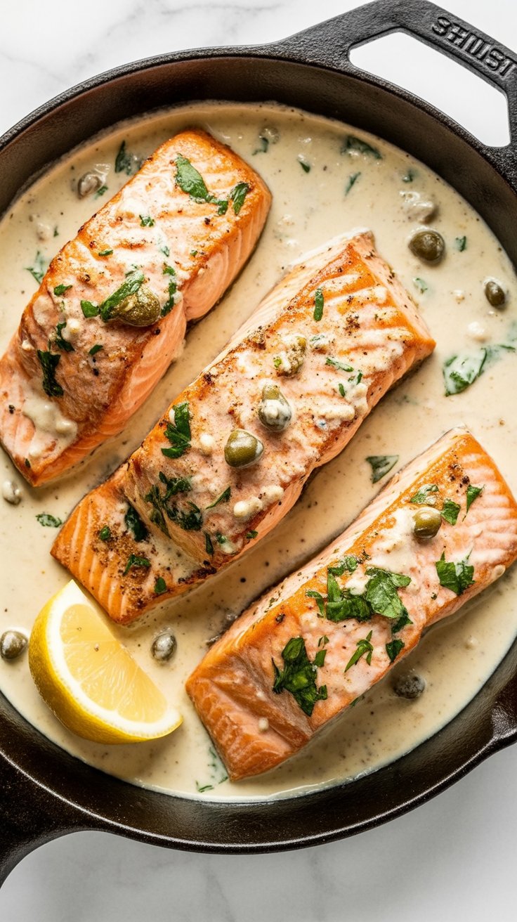 best Creamy Salmon Piccata