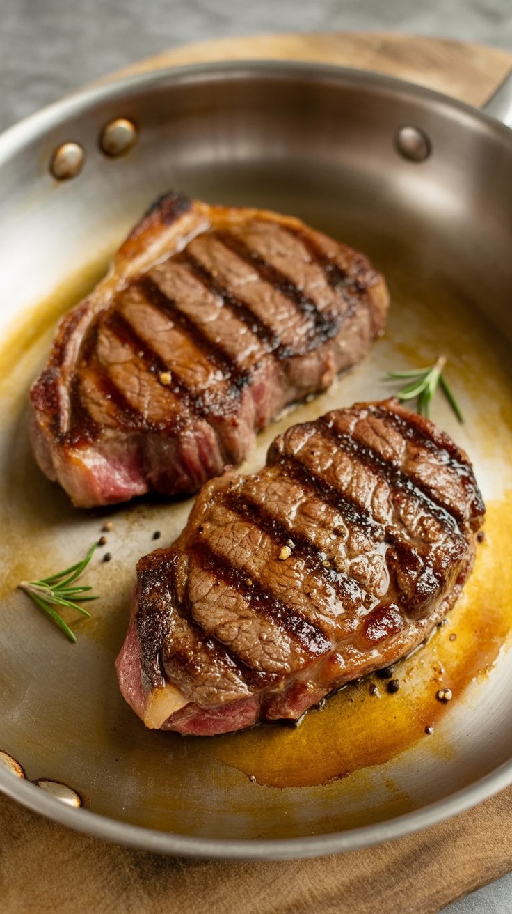 best New York Strip Steak with Garlic Butter
