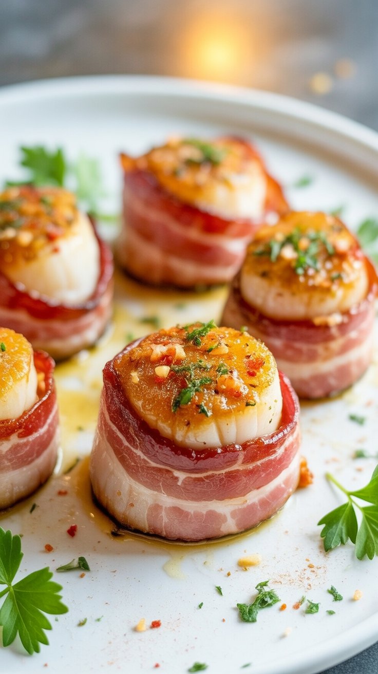 best Pan-Seared Bacon Wrapped Scallops